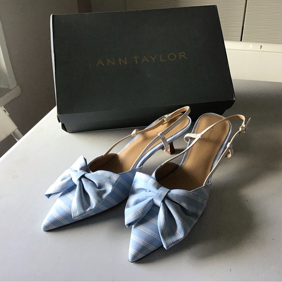 NWB Ann Taylor Bow Slingback Kitten Heel Pumps S10 - Brand New! Beautiful! - Picture 10 of 12